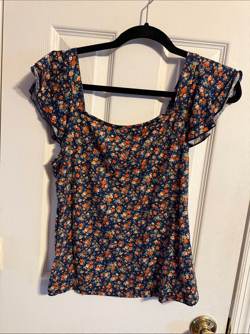 Floral Ruffle Sleeve Women’s Top